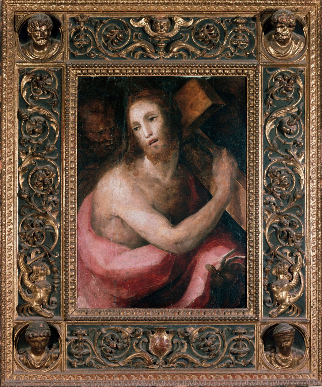 Ecce مثلي الجنس. المسيح يحمل الصليب. لوحة لدومينيكو بيكافومي (1486-1551) ، حوالي 1540. اشرب. قاتمة: 75x75 سم. سيينا (سيينا) ، متحف الأوبرا المتروبوليتان بواسطة دومينيكو بيكافومي
