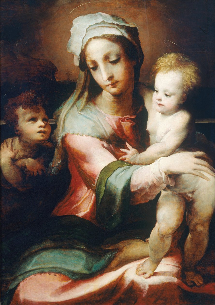 مادونا وطفل رضيع يوحنا المعمدان ، 1542 بواسطة Domenico di Pace Beccafumi