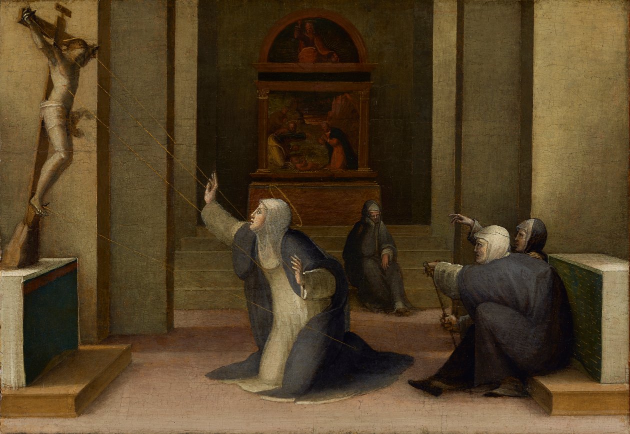القديسة كاثرين من سيينا تلقي الندبات ، حوالي 1513-15 (زيت وأوراق ذهبية على اللوح) بواسطة دومينيكو بيكافومي