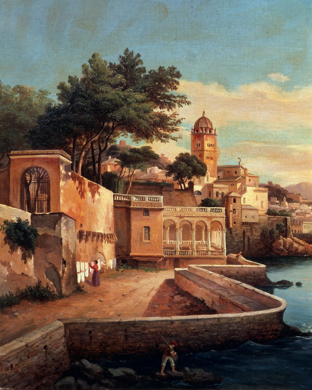 منظر جنوة من الحدائق في قصر دوريا بامفيلج ، بقلم باسكوالي دومينيكو كامبياسو (1811-1894) ، إيطاليا بواسطة دومينيكو كامبياسو