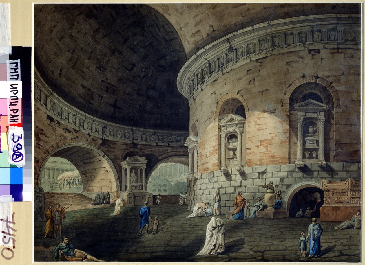 سينوغرافيا لمسرحية. تصميم المسرح لمسرحية. لوحة لدومينيكو كورسيني (1812-1873) ، أوائل القرن التاسع عشر. الفن الإيطالي. لوحة مائية على ورق. أرشيف الدولة الروسية للأدب والفن ، موسكو بواسطة دومينيكو كورسيني