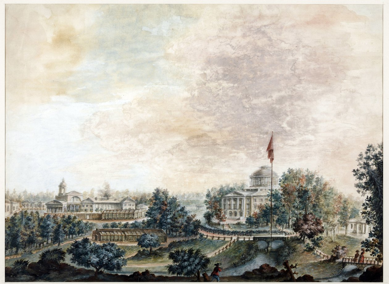 قصر بافلوسك (1782-1786) - قصر بافلوفسك - دومينيكو فيليس لاموني (1745-1830). لوحة مائية ولون أبيض على ورق ، بعد عام 1786. متحف الدولة لتاريخ سانت بطرسبرغ بواسطة دومينيكو فيليس لاموني