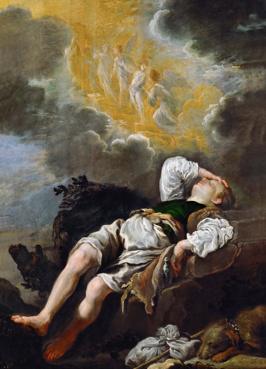 الباروك: Jacob's Dream by Fetti ، Domenico (1588 / 90-1623) ، حوالي 1619. زيت على خشب ، 60.5x44.5. متحف تاريخ الفن ، فيينا بواسطة دومينيكو فيتي أو فيتي