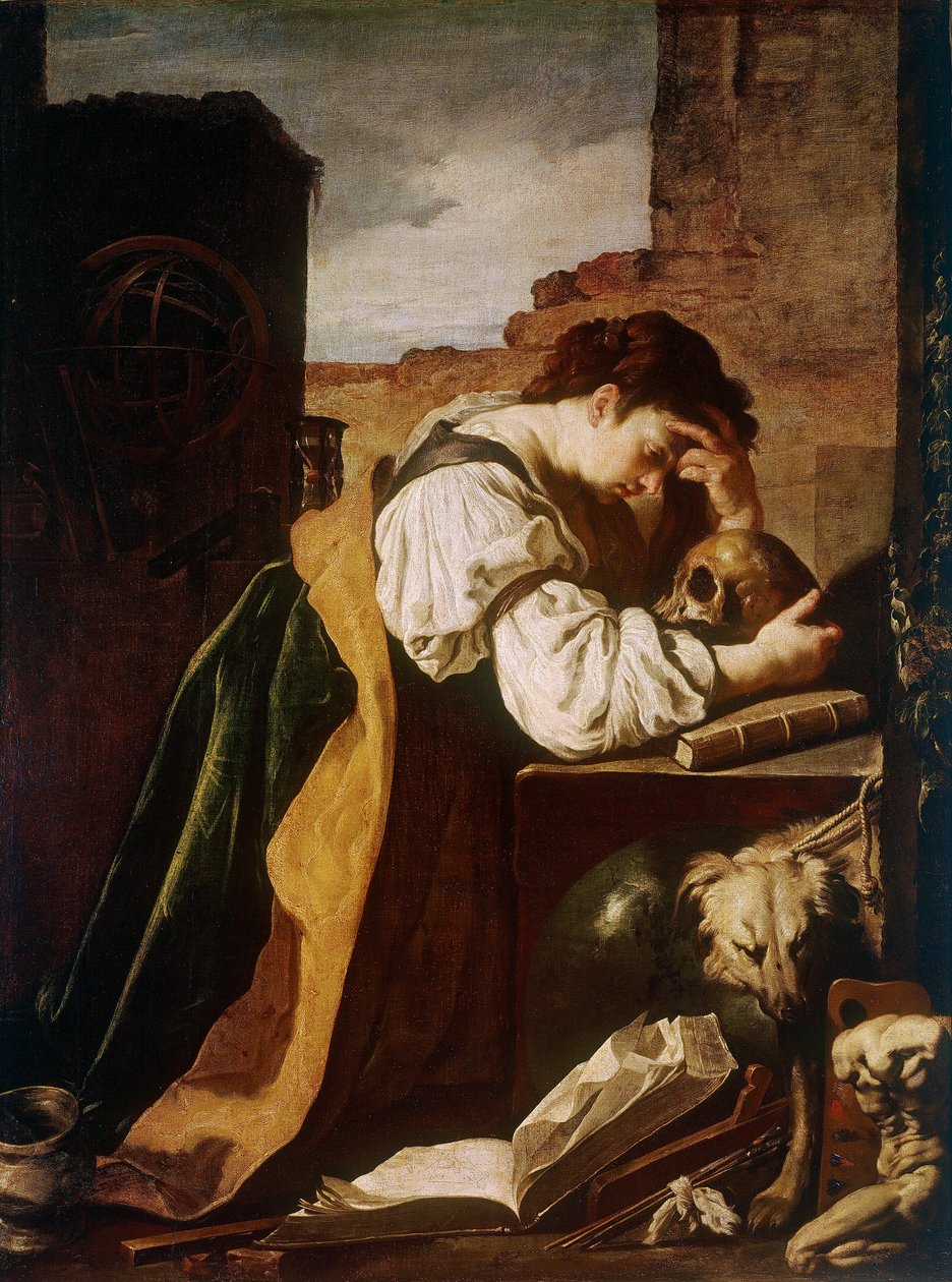 لوحة حزن (الغرور) لدومينيكو فيتي (1589-1624) 1621-1623 صن. 168x128 سم باريس ، متحف اللوفر بواسطة دومينيكو فيتي أو فيتي
