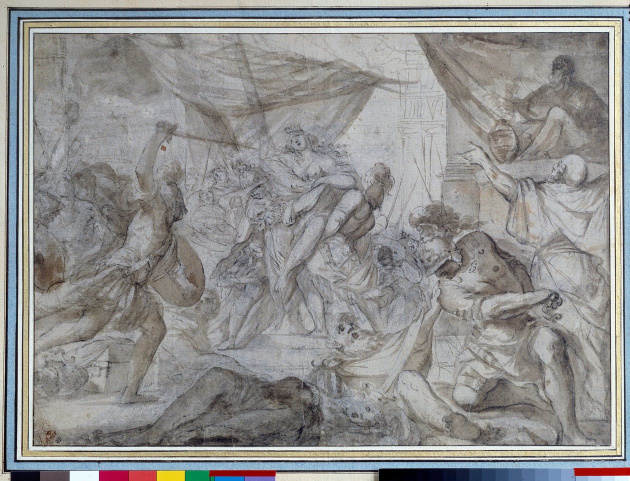 اختطف جنود ملكة وحملوها في سفينة رسم لدومينيكو كانوتي (1620-1684) باريس القرن السابع عشر. متحف اللوفر بواسطة دومينيكو ماريا كانوتي
