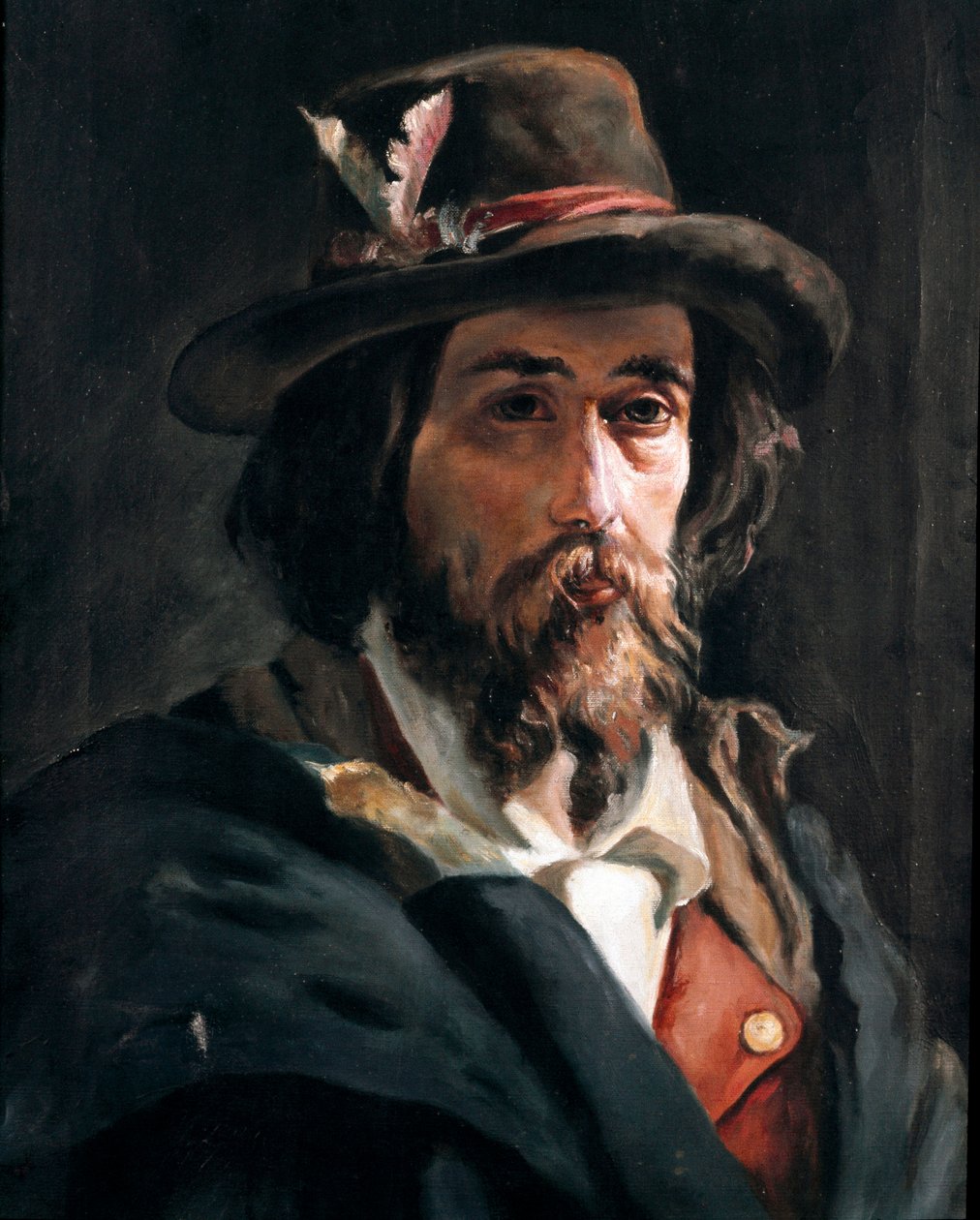 Risorgimento: “” Portrait of Francesco Nullo (1825-1863), Italian patriot and lieutenant of the army of Giuseppe Garibaldi”” Painting by Domenico Morelli (1826-1901) Private collection بواسطة دومينيكو موريلي