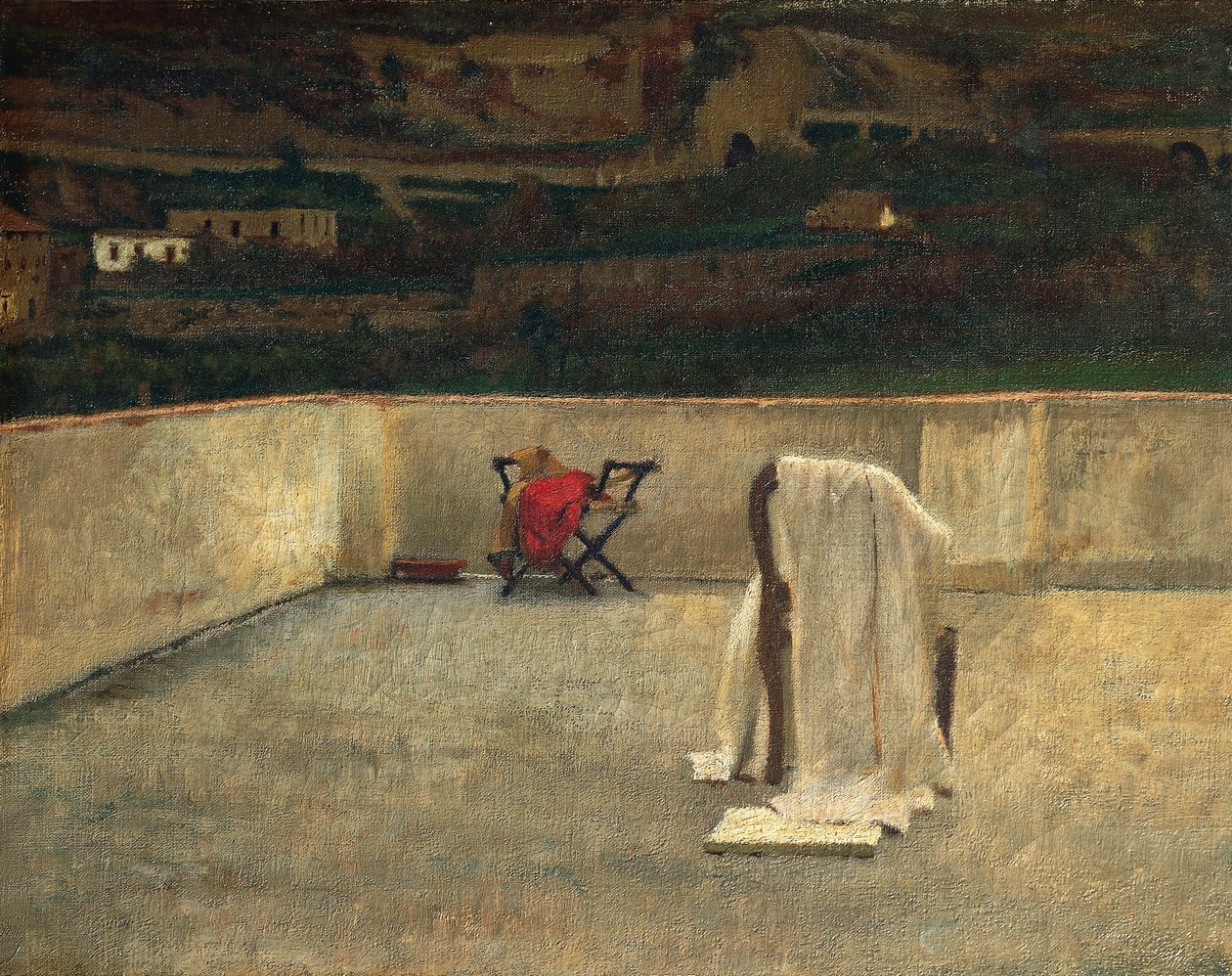 The terrace, by Domenico Morelli, oil on canvas بواسطة دومينيكو موريلي