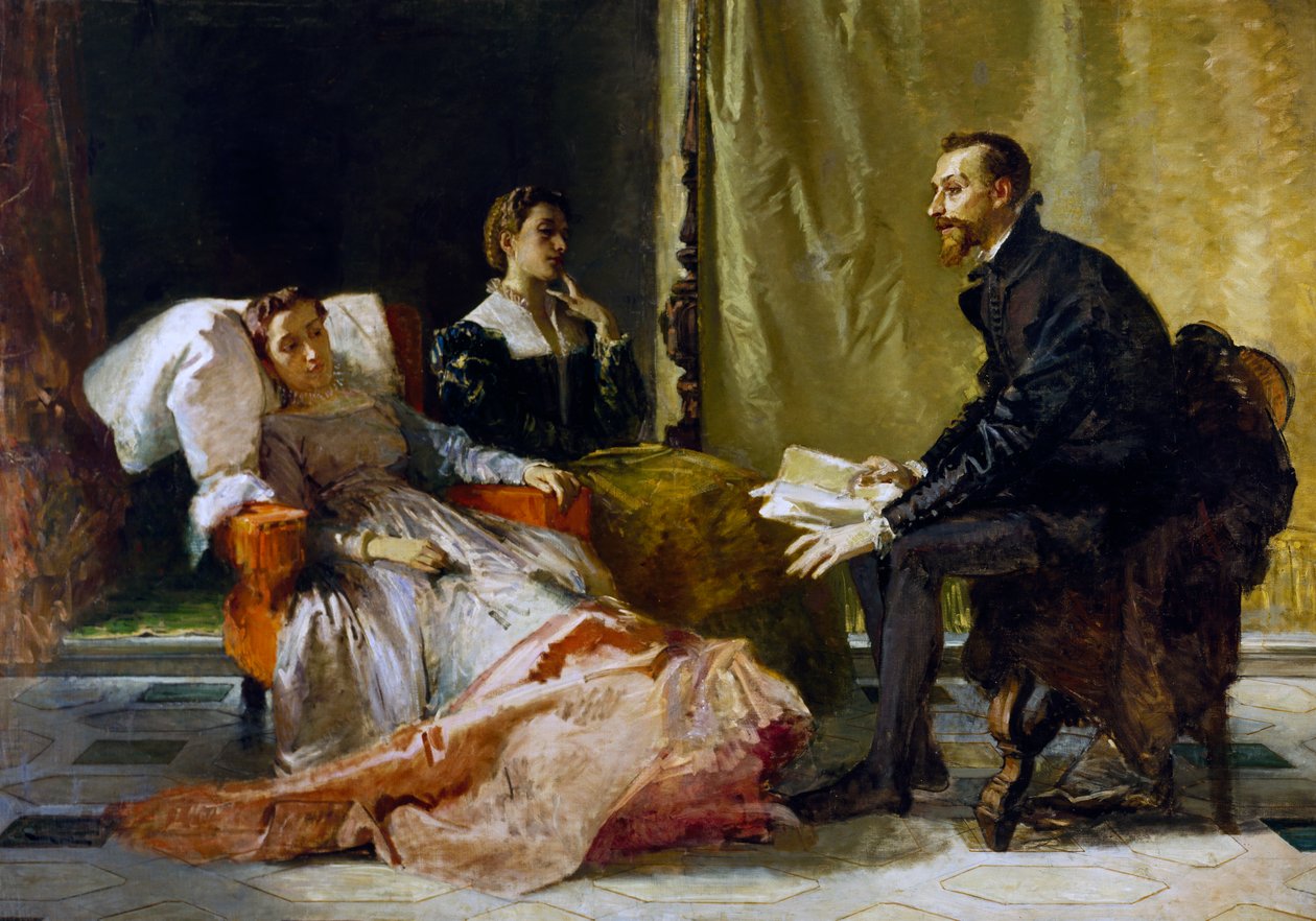 Torquato Tasso (1544-1595) reads Jerusalem delivered to Eleonora d