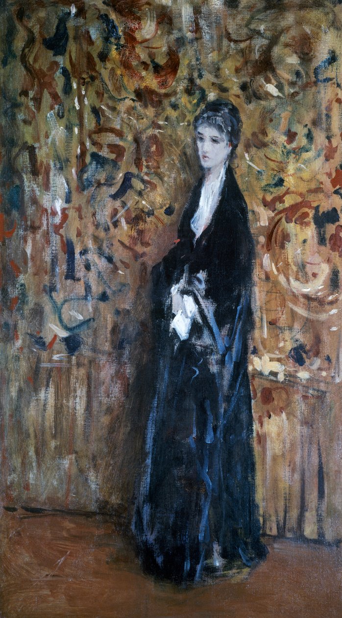 Woman with arabesques in the background (oil on canvas) بواسطة دومينيكو موريلي
