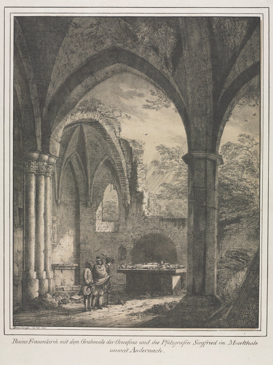 المباني البارزة في العصور الوسطى في ألمانيا: أطلال كنيسة العذراء ... ، 1821. بواسطة دومينيكو كواليو