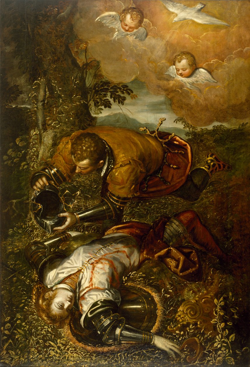 Tancred Baptizing Clorinda ، حوالي 1586-1600 (زيت على قماش) بواسطة دومينيكو روبوستي تينتوريتو