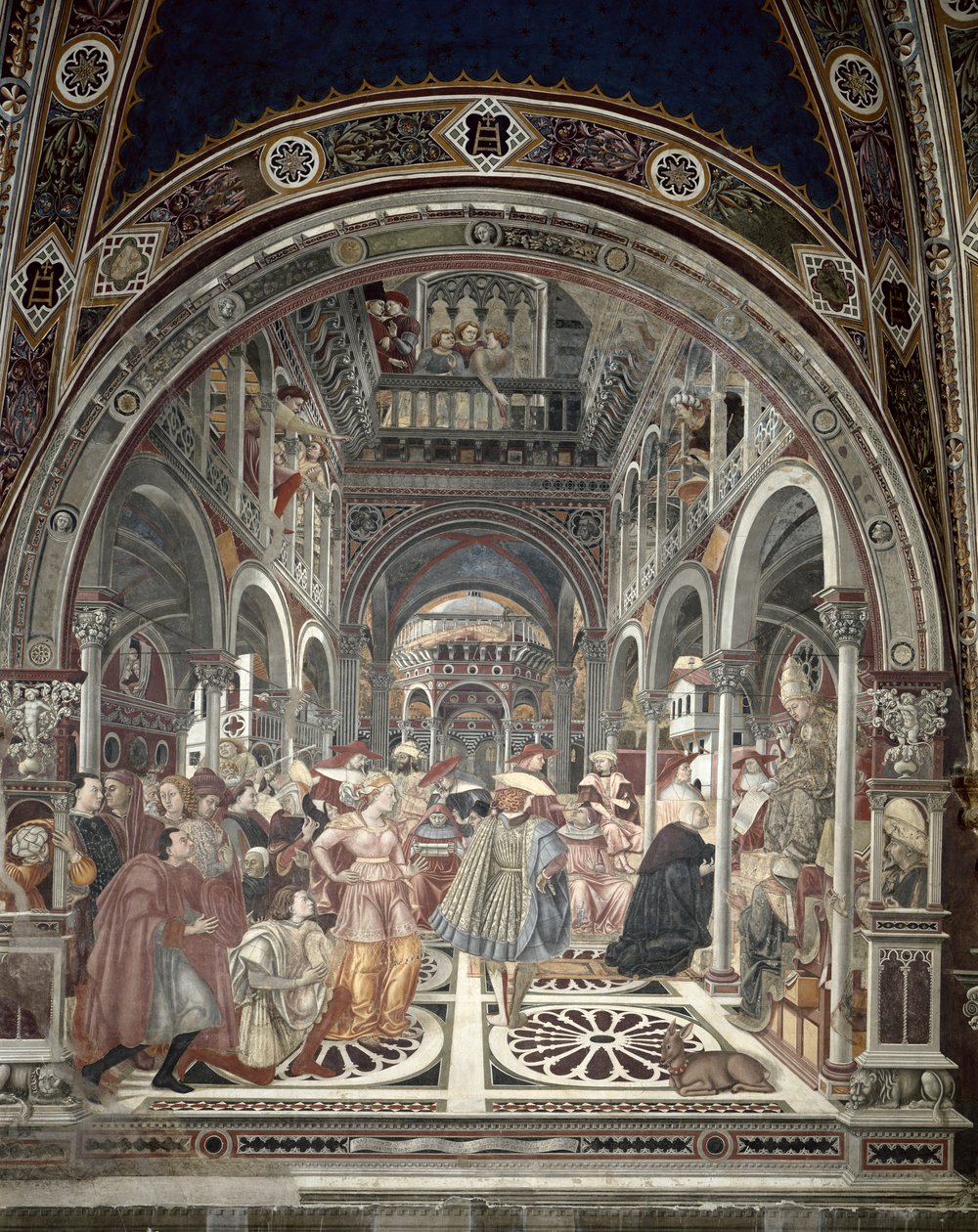 البابا سلستين الثالث (c.1106-98) يمنح الحكم الذاتي لمستشفى سيينا ، 1442 بواسطة دومينيكو دي بارتولو