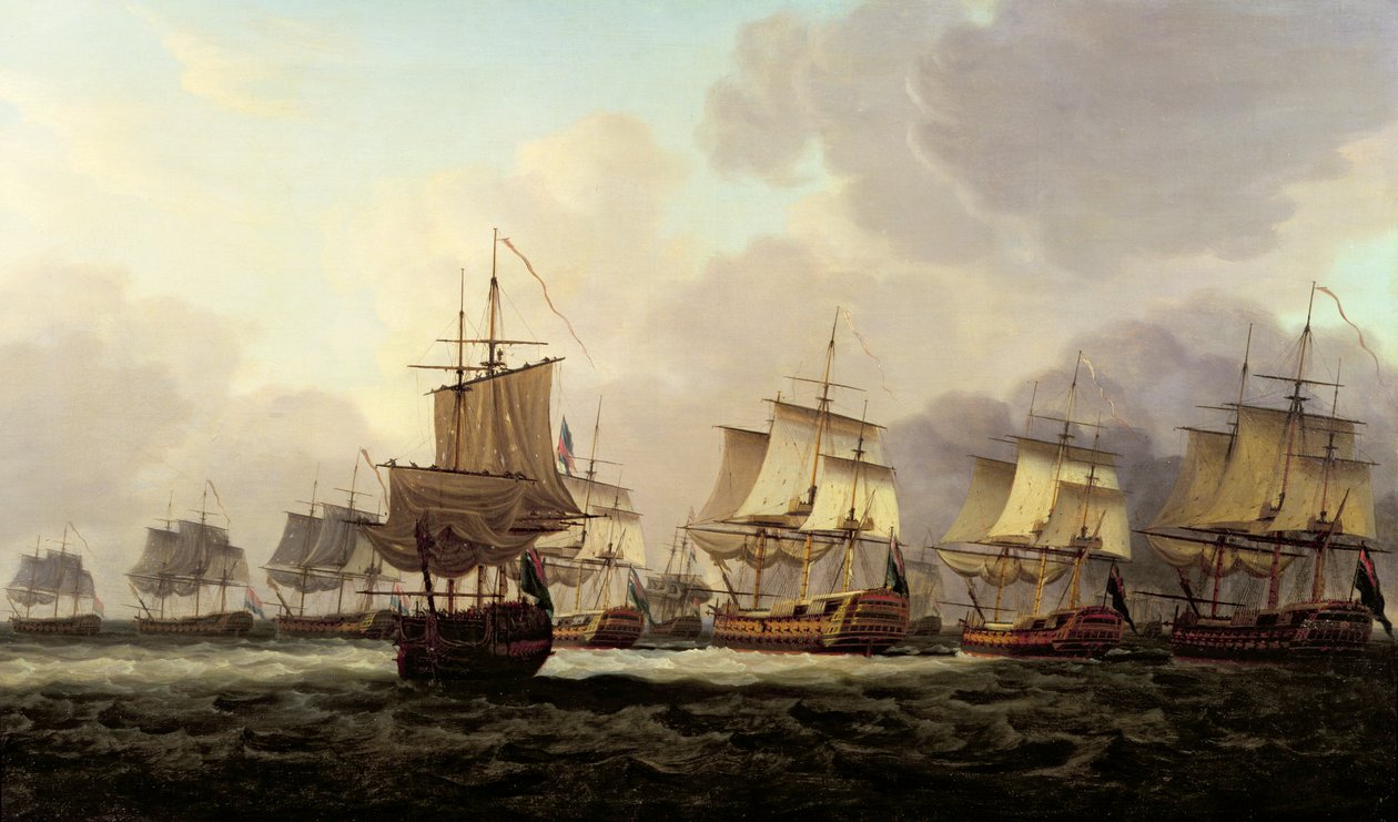 عمل نائب الأدميرال باركر مع الأسطول الهولندي على Doggerbank ، 1781 بواسطة دومينيك سيريس