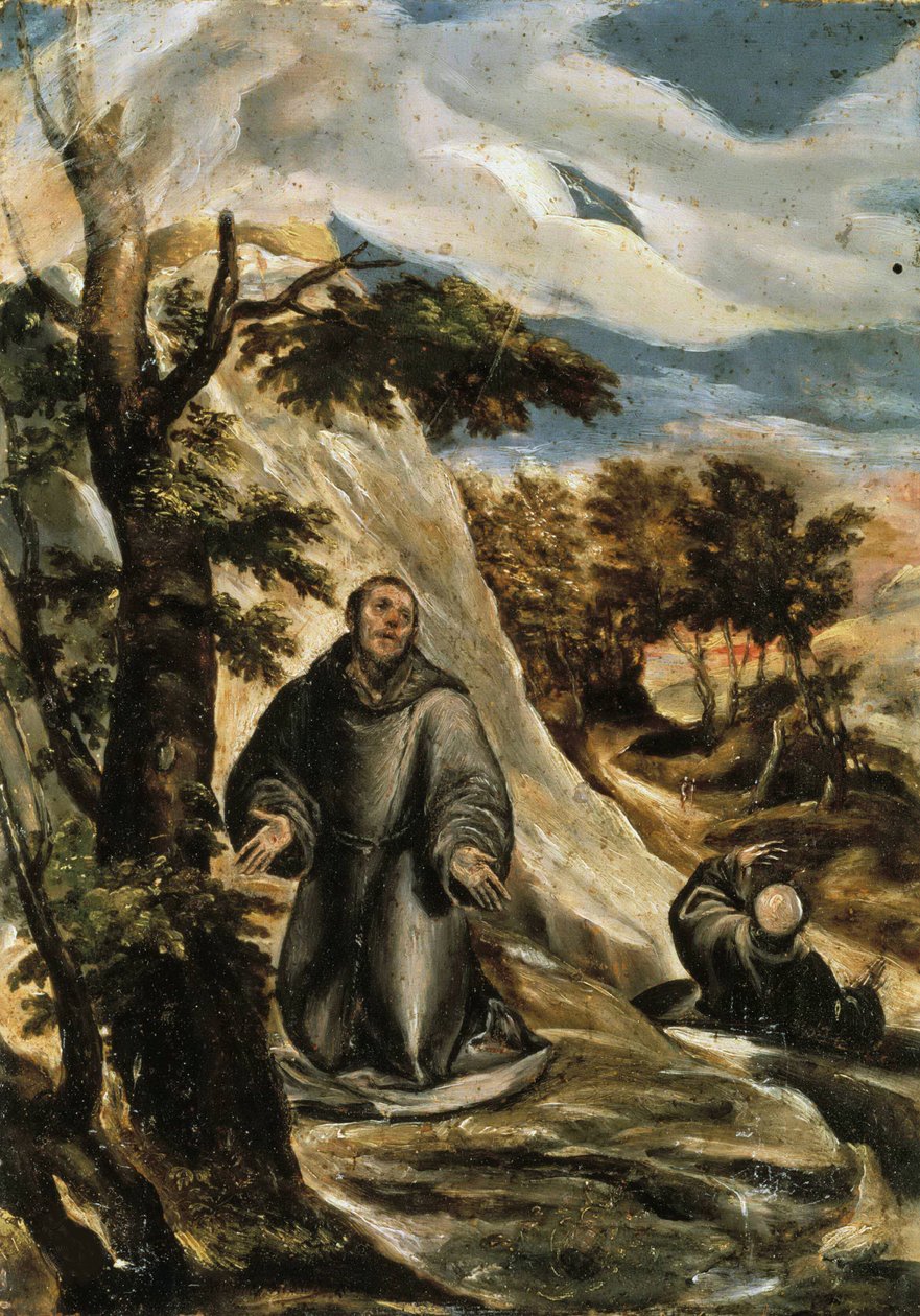 القديس فرنسيس الأسيزي يتلقى الندبات ، حوالي 1565-1570. بواسطة دومينكوس ثيوتوكوبولوس