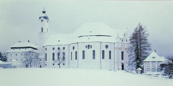 منظر Wieskirche في الثلج (صورة) بواسطة دومينيكوس زيمرمان