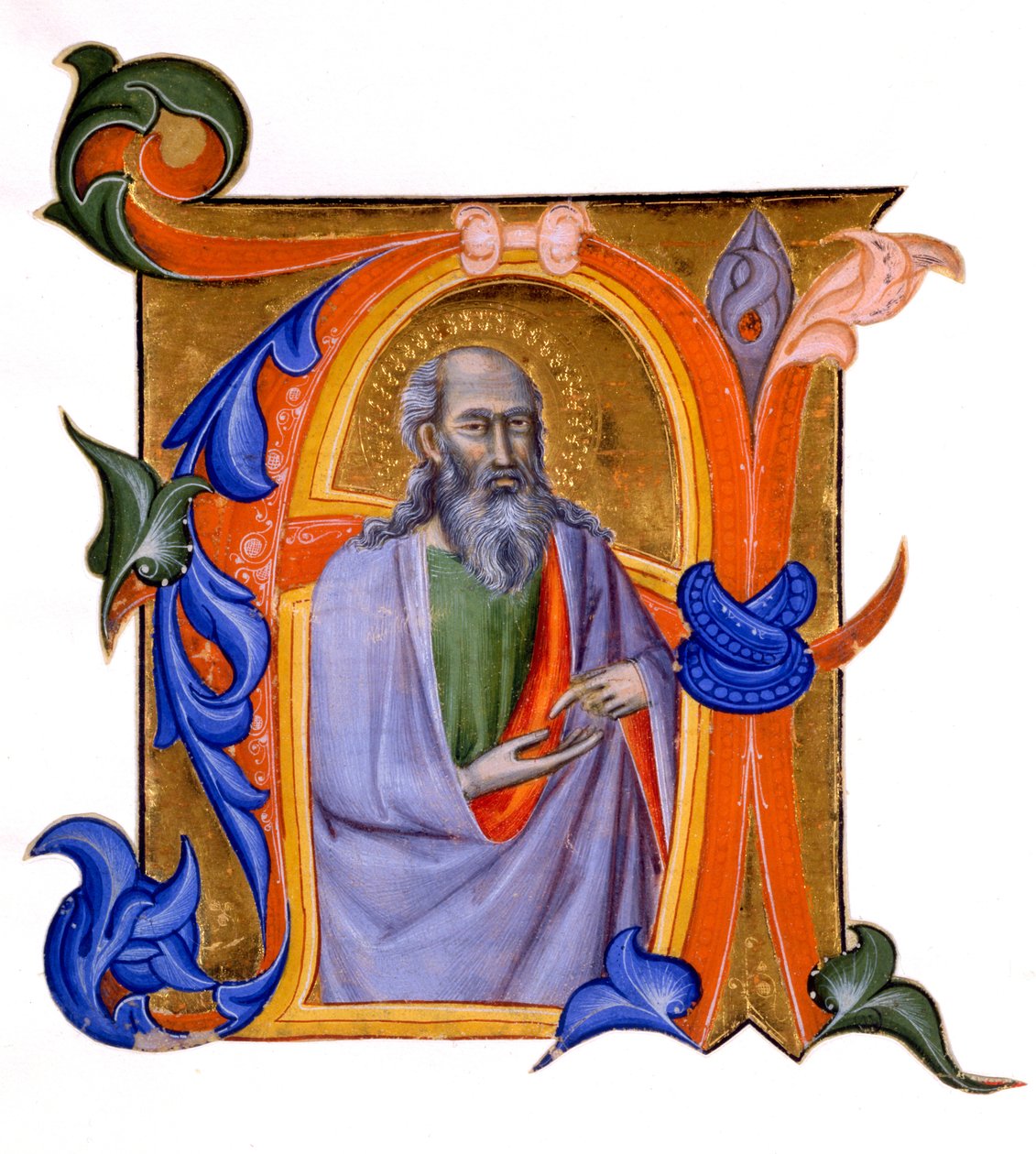 مضاء أولي A ، c.1382-99 (صبغ مائي وأوراق ذهبية على الرق) بواسطة Don Silvestro dei Gherarducci