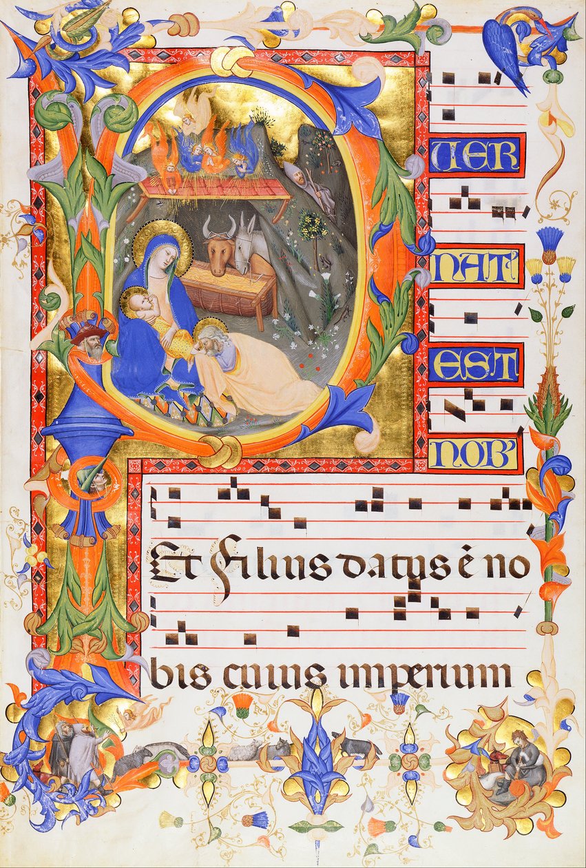 الميلاد ، في أول P بواسطة Don Silvestro dei Gherarducci