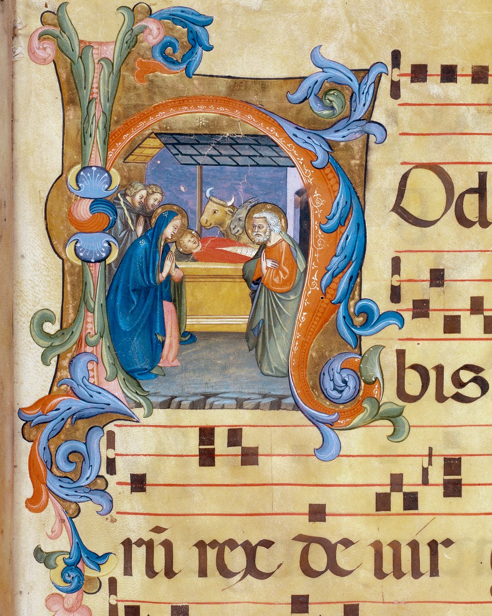 الميلاد ، تفاصيل مصغرة من Antiphonary بواسطة دون سيمون Camaldolese
