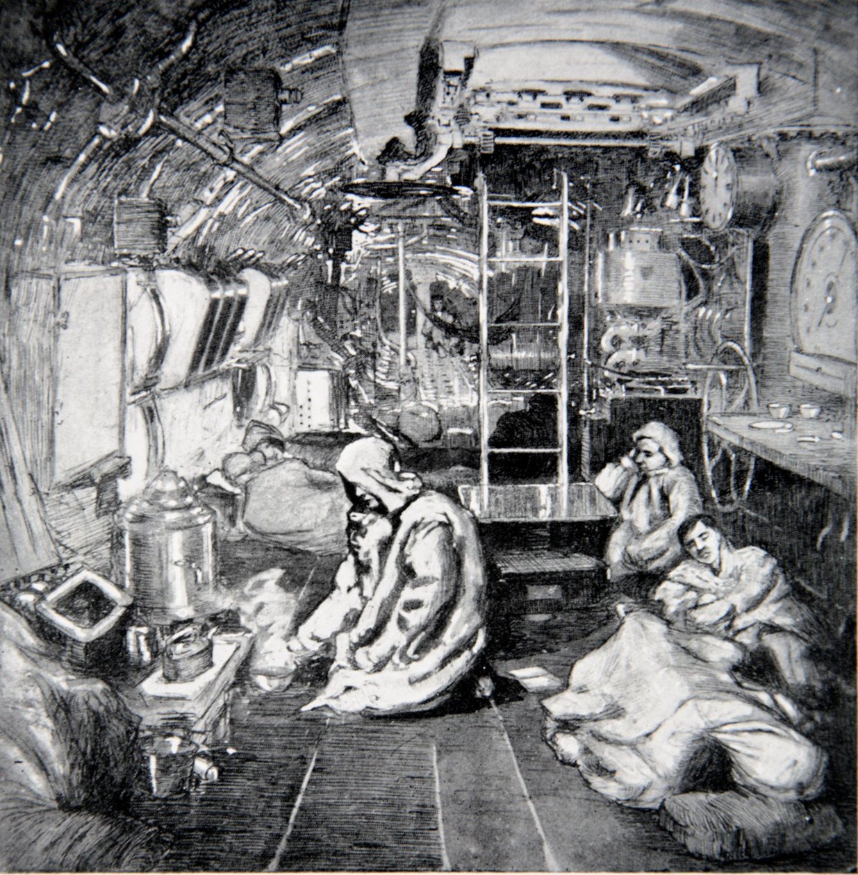 ثمانية أجراس ، منتصف الليل ، رسم توضيحي من "الجبهة البحرية" لجوردون س. ماكسويل ، 1920 بواسطة دونالد ماكسويل
