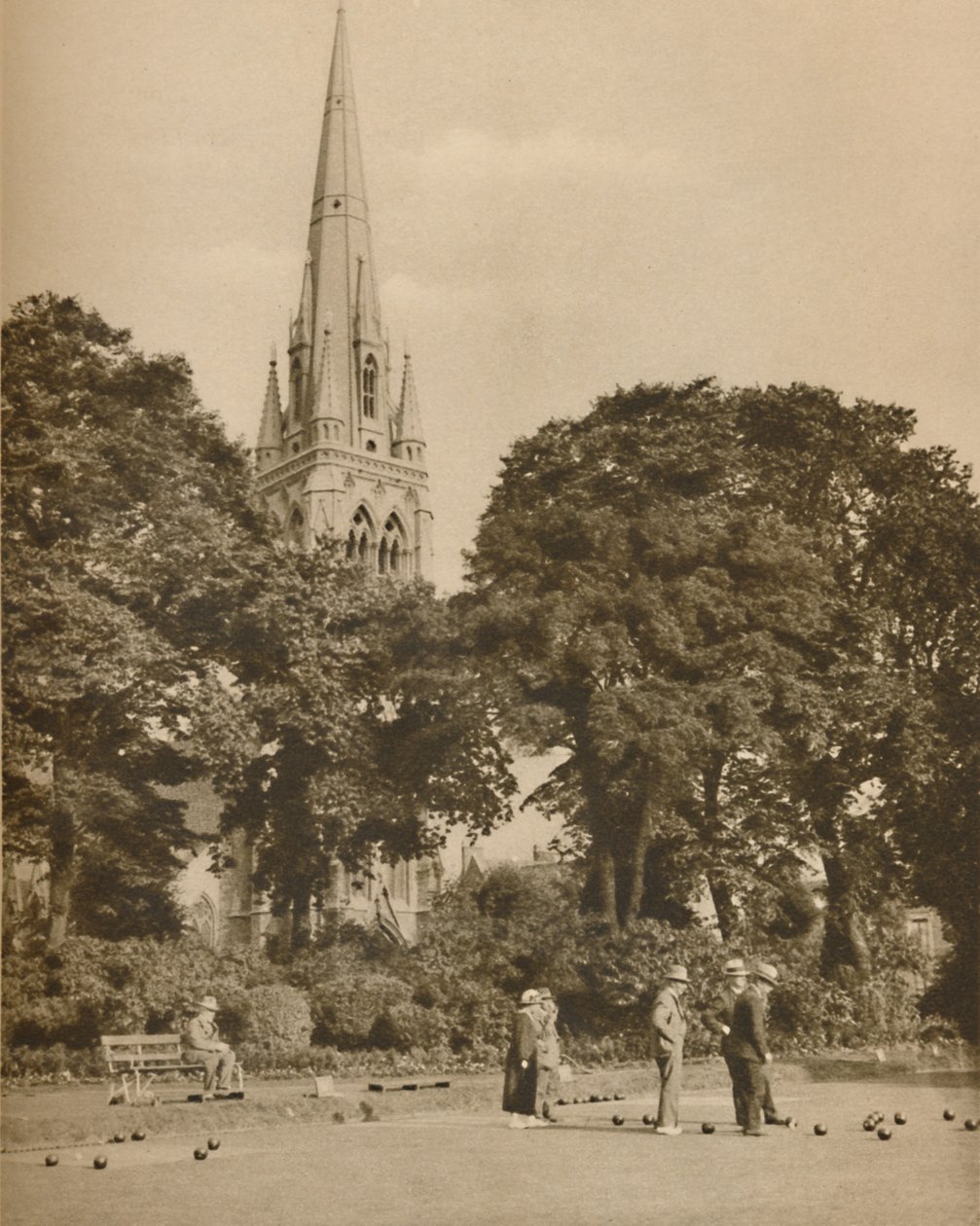 ستوك نوينغاتون في فصل الصيف: The Bowling Green at Clissold Park ، c1935. بواسطة دونالد ماكليش