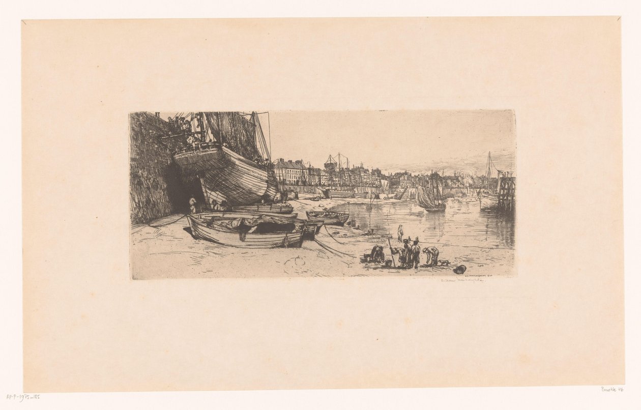 Havengezichte Boulogne-sur-Mer ميناء بولوني سور مير بواسطة دونالد شو ماكلوغلان (توقيع الفنان)
