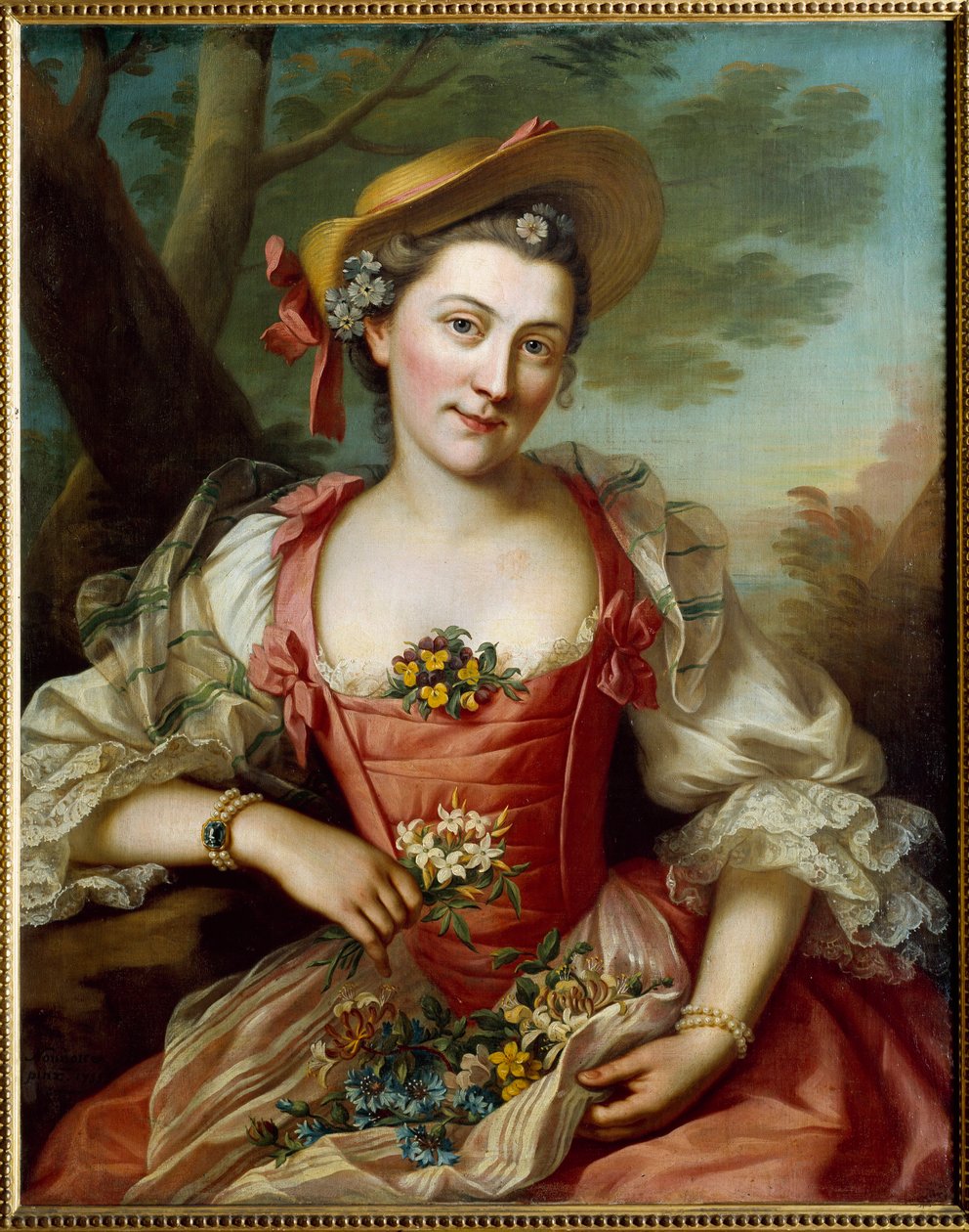 صورة لامرأة لوحة رسمها دوناتين هونوت (1707-1785) القرن الثامن عشر ديجون ، متحف الفنون الجميلة بواسطة دونات نونوت