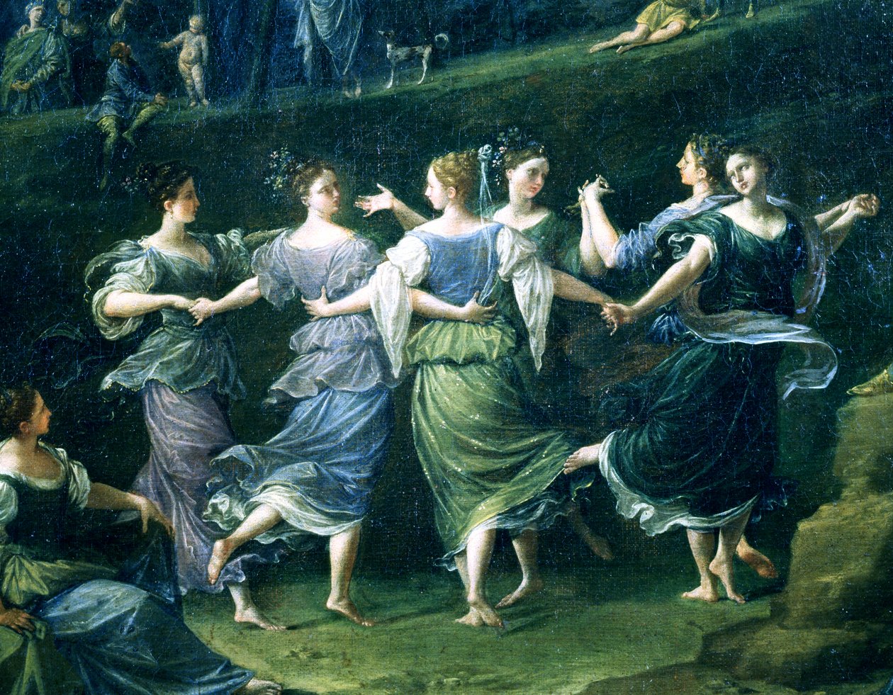 الراقصون ، التفاصيل من Dance of Nymphs ، 1724-25 بواسطة دوناتو كريتي