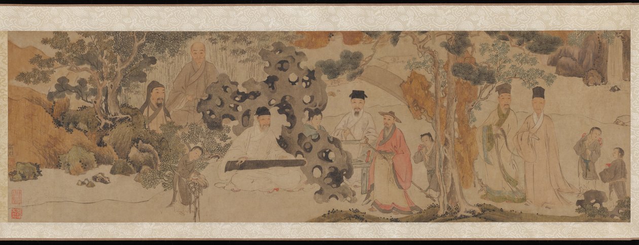 التجمع العظيم في الغابة الخضراء ، حوالي عام 1620 (حبر ولون على ورق) بواسطة دونغ تشيتشانغ