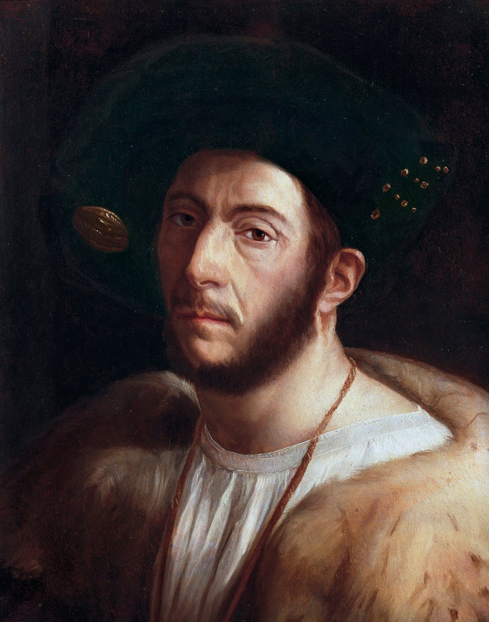 صورة لرجل ، ربما سيزار بورجيا (1475-1507) ، تفاصيل ، أوائل القرن السادس عشر (زيت على قماش) بواسطة دوسو دوسي