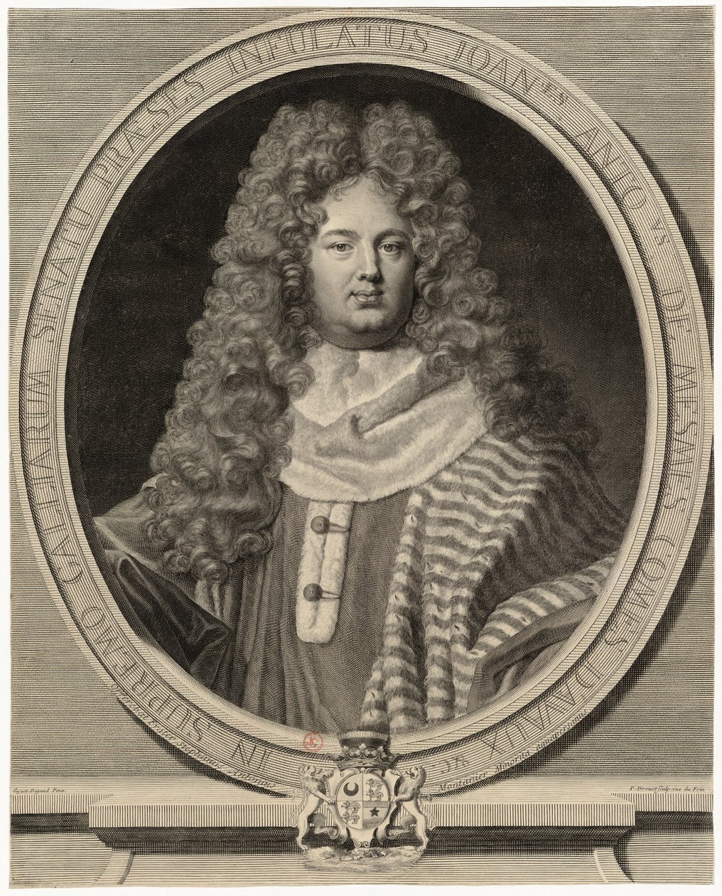 صورة جان أنطوان دي ميسميس بواسطة Drevet Hyacinthe Rigaud pinxit