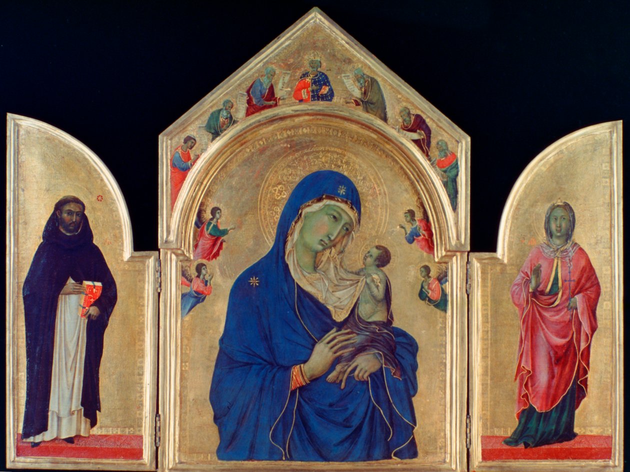 مادونا والطفل مع سانت دومينيك وسانت أوريا ، c1315 بواسطة دوتشيو دي بونينسينيا