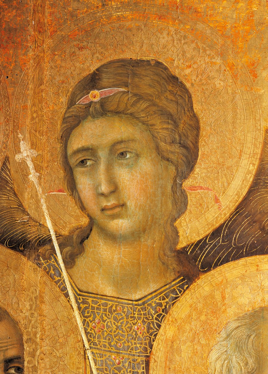 Maesta 'of Duccio Altarpiece in Cathedral of Siena by Duccio di Buoninsegna (حوالي 1255 - قبل 1319) ، تمبرا على الخشب ، 212x425 سم ، التفاصيل بواسطة دوتشيو دي بونينسينيا