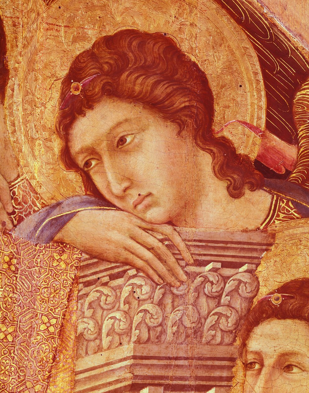 Maesta 'of Duccio Altarpiece in Cathedral of Siena by Duccio di Buoninsegna (حوالي 1255 - قبل 1319) ، تمبرا على الخشب ، 212x425 سم ، التفاصيل بواسطة دوتشيو دي بونينسينيا