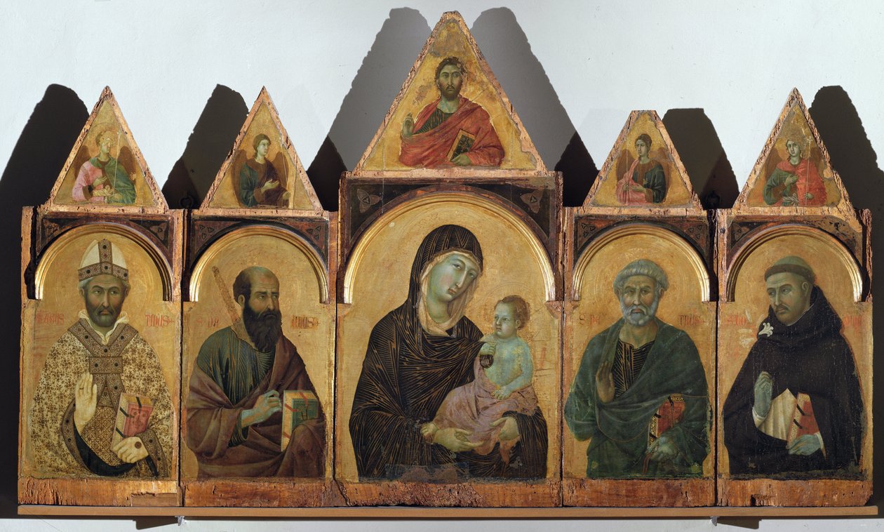 Polyptych n 28 (Polyptic of Siena) - زيت على لوح بواسطة دوتشيو دي بونينسينيا