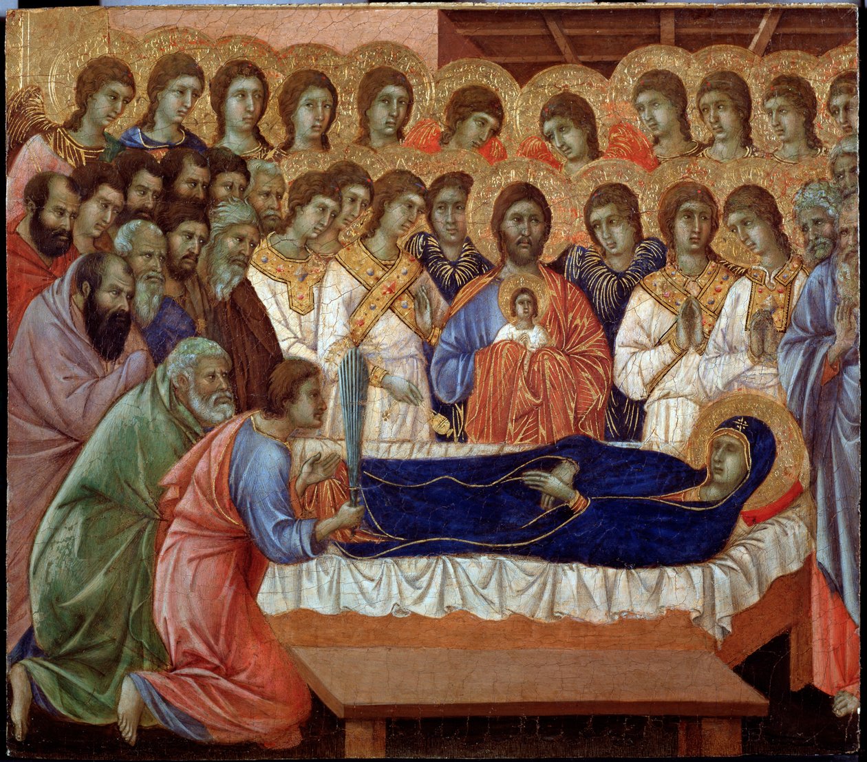 The dormition of the virgin (detail of the Maesta) (Painting بواسطة دوتشيو دي بونينسينيا