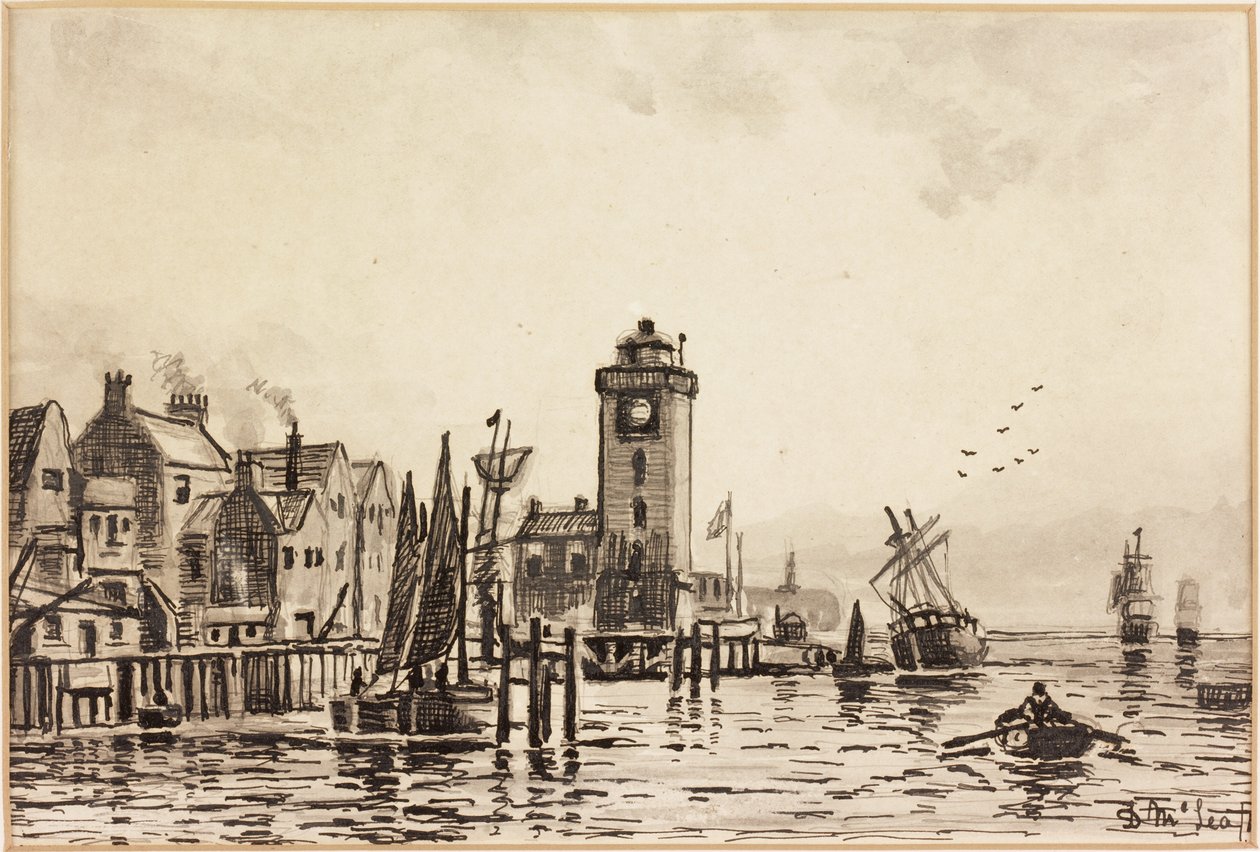 The Low Light ، North Shields ، 1868 (أسود وحبر غسيل على البطاقة) بواسطة دنكان إف ماكليا
