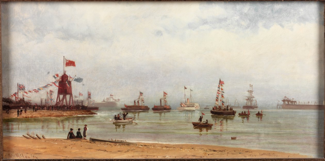 افتتاح ألبرت إدوارد دوك وميناء تاين ، 1884 بواسطة دنكان إف ماكليا