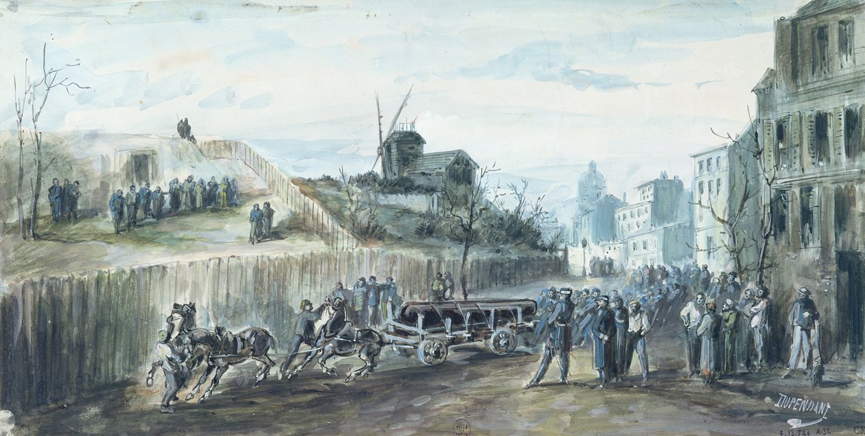 حادثة خلال كومونة باريس عام 1870 (تغسل على الورق) بواسطة مقيم
