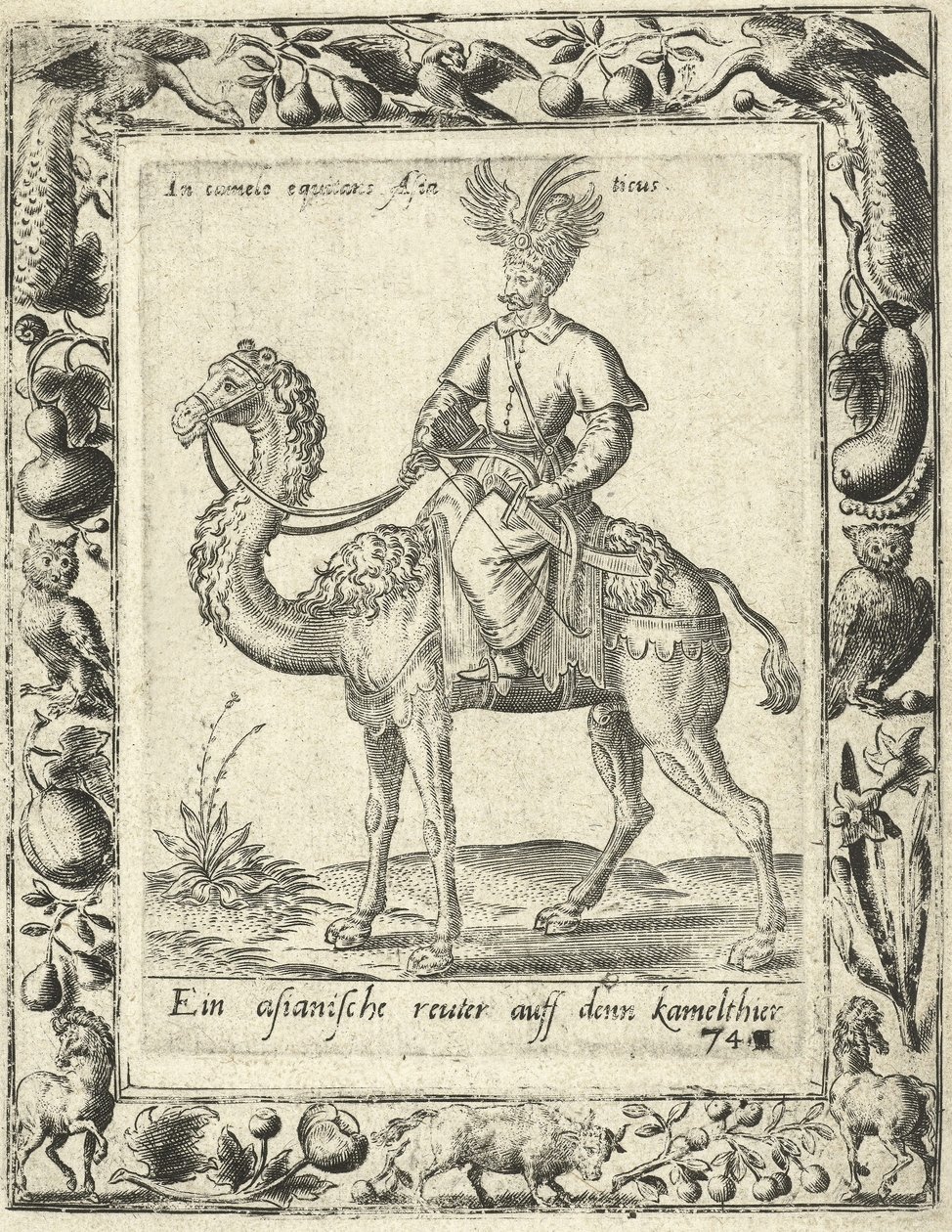 صياد عربي يركب جمل ، حانة. 1577 بواسطة المدرسة الهولندية