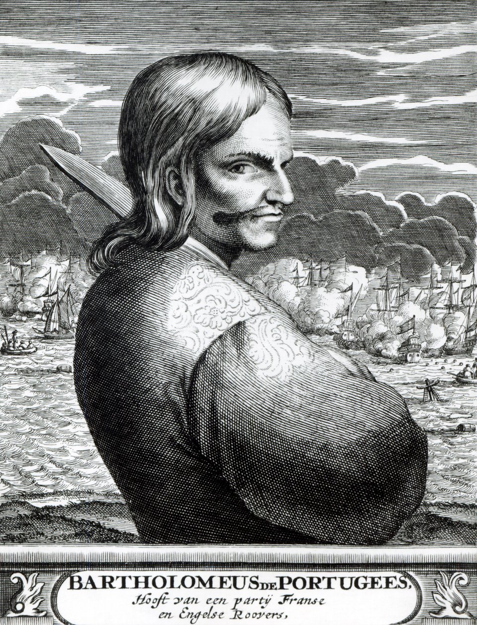 صورة لبارثولوموس دي بورتوجيس ، من The Buccaneers of America ، بقلم ألكسندر أو.إكسكيميلين ، 1678 بواسطة المدرسة الهولندية