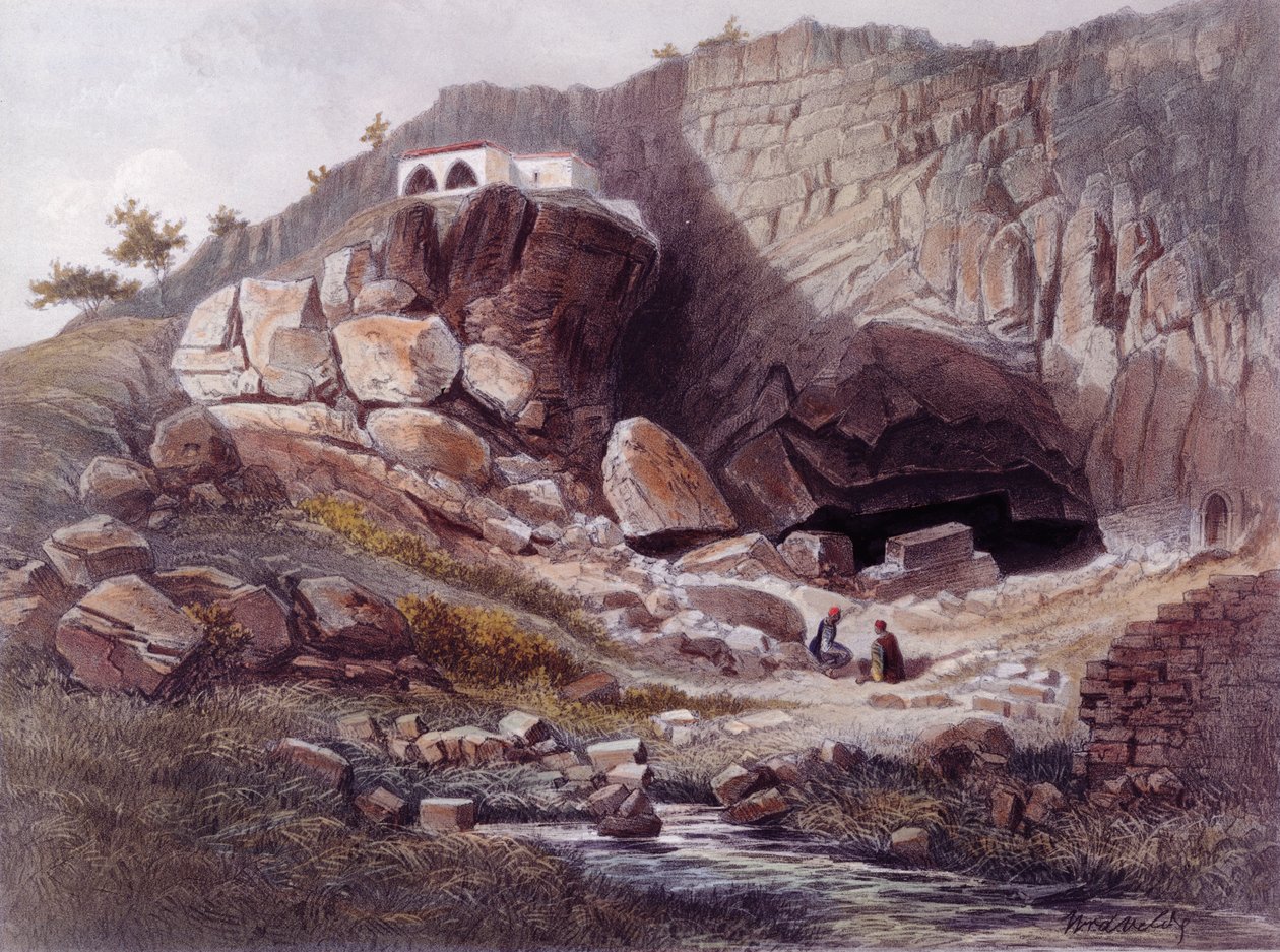 مصدر الأردن ، محفور من قبل جان جاكوت (1806 - 1843) بواسطة المدرسة الهولندية