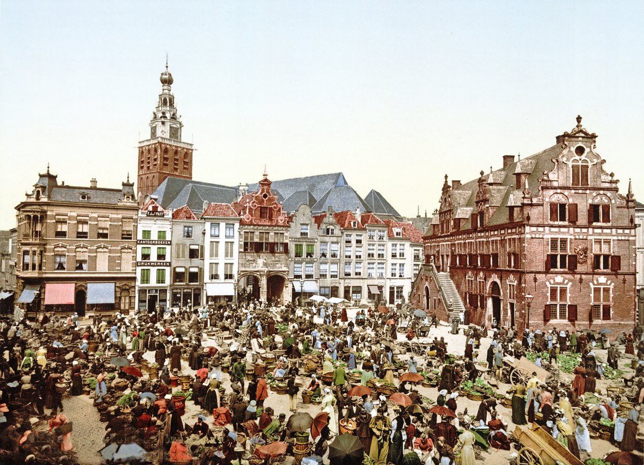 Grote Markt ، نيميغن ، هولندا ، pub.c. 1900 بواسطة مصور هولندي