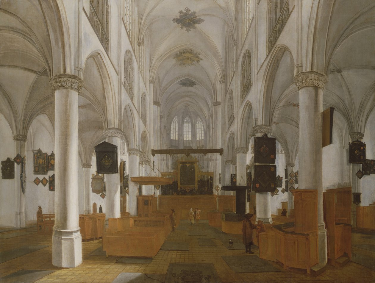 داخل كنيسة القديس جيرترود في بيرغن أوب زوم ، c.1650 (صورة) بواسطة المدرسة الهولندية