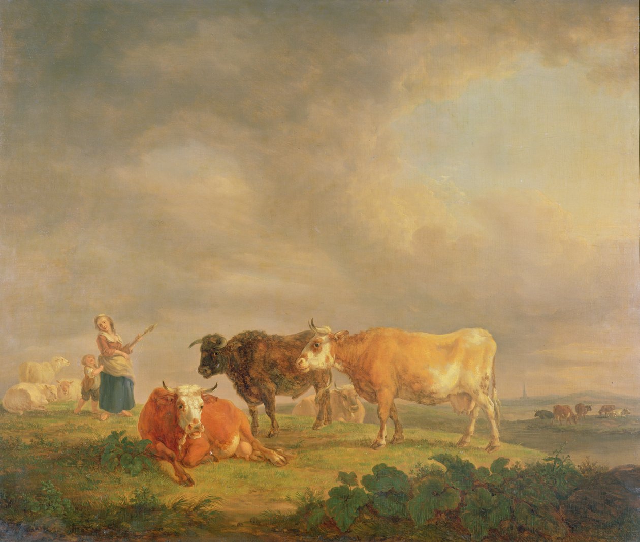 رعي الماشية في المناظر الطبيعية ، 1820 (لوحة) بواسطة المدرسة الهولندية