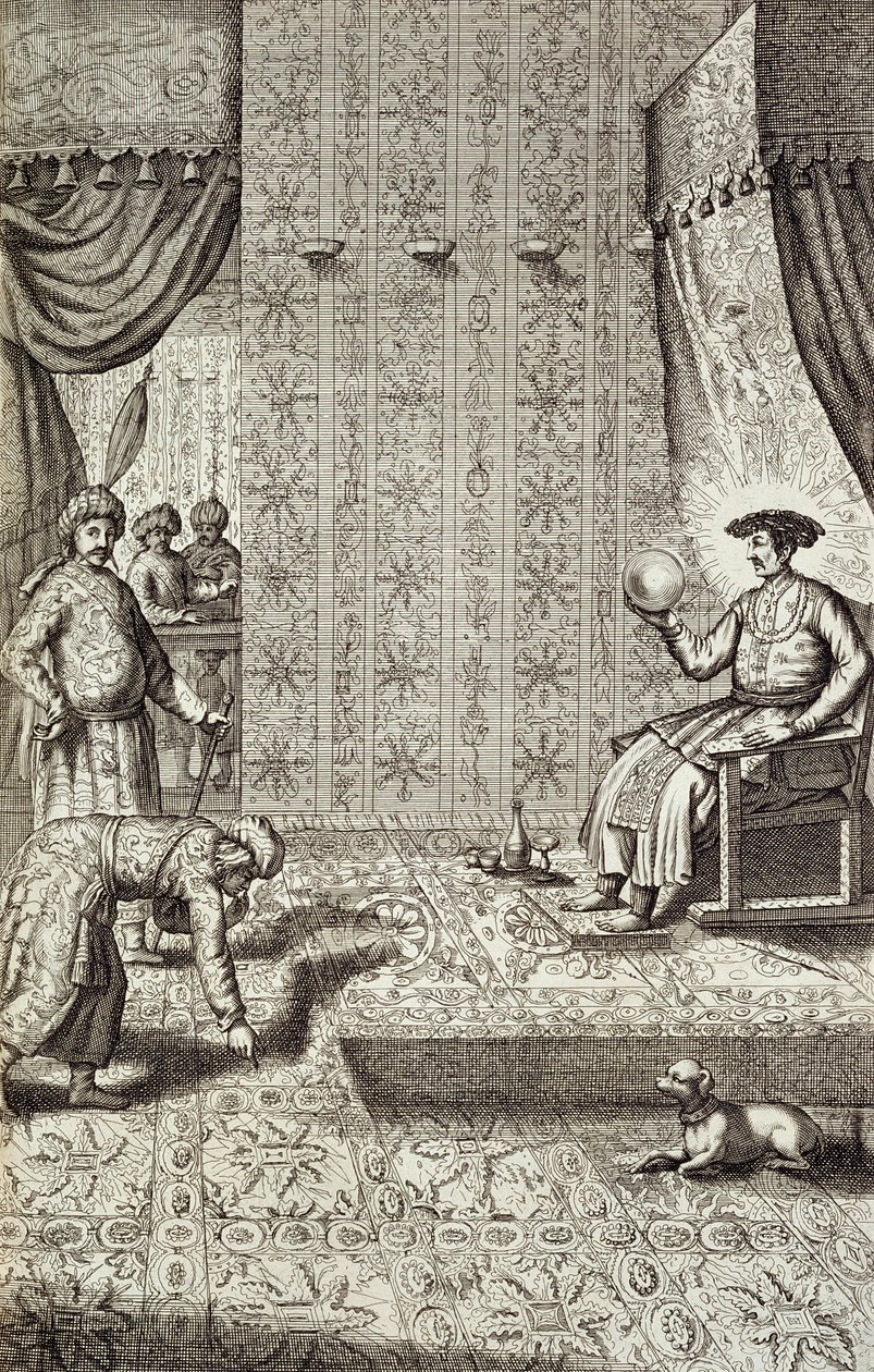سفراء الصين إلى حاكم هندي ، من الصين رسمها أثناسيوس كيرشر (1601-80) 1667 بواسطة المدرسة الهولندية