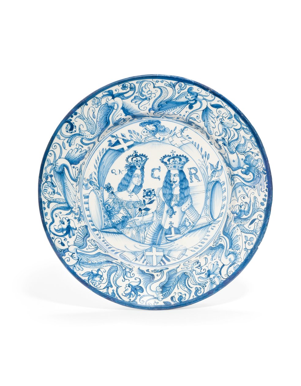 شاحن Delft Blue and White Royal Double Portrait ، ج. 1662-85 بواسطة المدرسة الهولندية