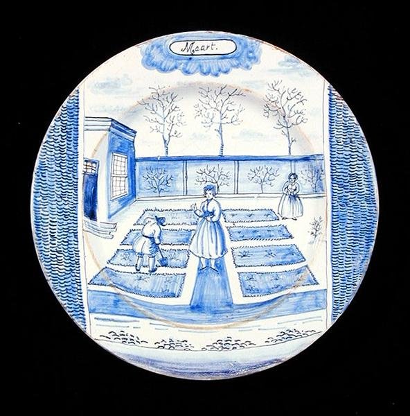 لوحة Delftware تصور شهر مارس (خزف مزجج بالقصدير) بواسطة المدرسة الهولندية