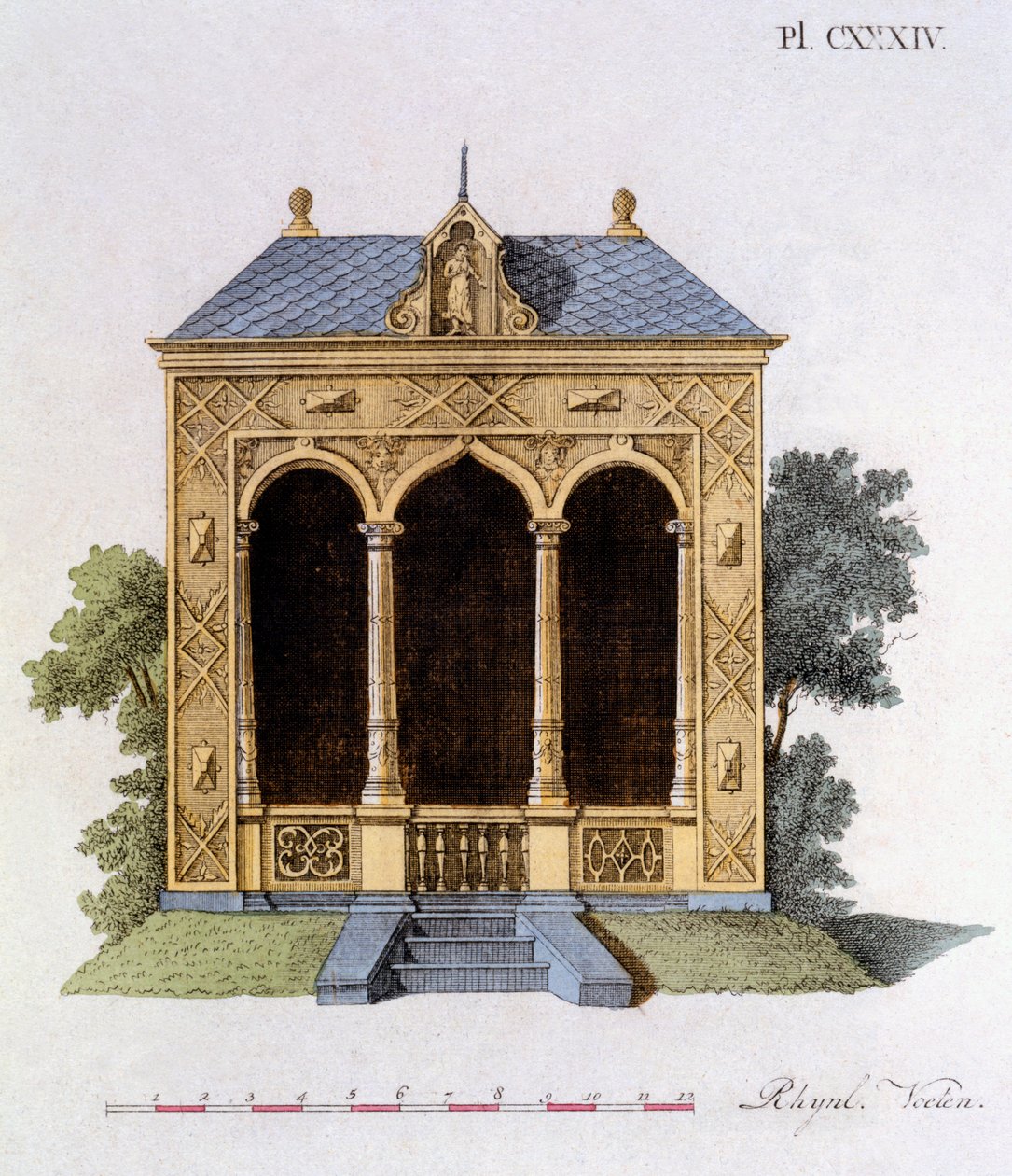 تصميم من مجلة Garden Gems بقلم G. van Laar ، تم نشره عام 1802 بواسطة المدرسة الهولندية