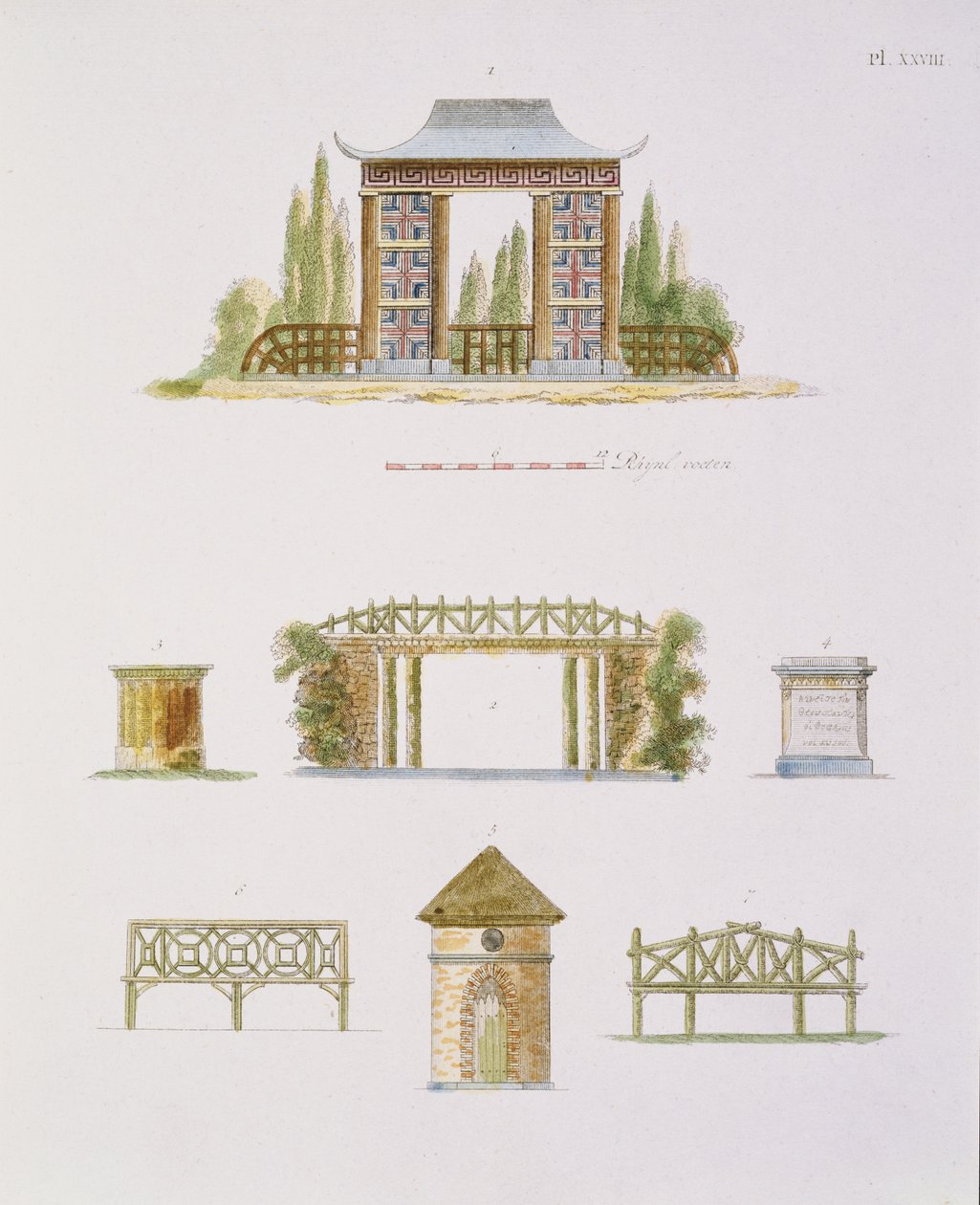زينة الحديقة ، من مجلة Garden Gems ، بقلم G. van Laar ، تم نشره عام 1802 (انظر أيضًا 172967) بواسطة المدرسة الهولندية