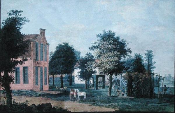 الصيادون في الحديقة ، حوالي عام 1770 (جواش على ورق) بواسطة المدرسة الهولندية